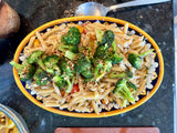 Thursdays in the Kitchen: Broccoli Pasta in Garlic Butter Over Steak