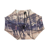 Paris In the Rain Underside Print Anti-UV Automatic Umbrella