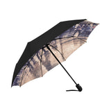 Paris In the Rain Underside Print Anti-UV Automatic Umbrella